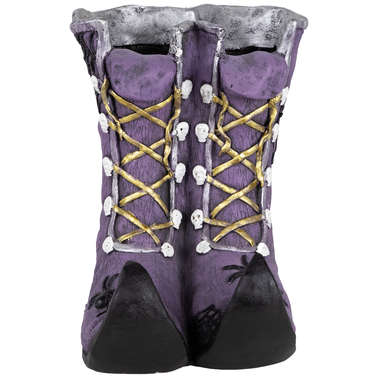 15" Purple Witch's Boots Ceramic Halloween Decoration